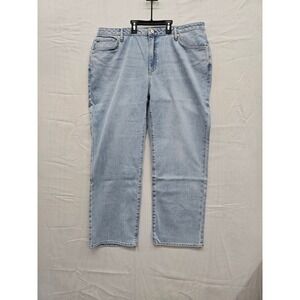 Seven7 Loose Straight Jeans Womens 18W Key West Light Wash High Rise SX10341DE